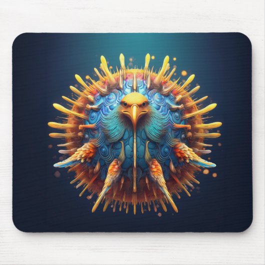 Spore Vogel met een blauwe gevederde outfit Muismat (Voorkant)