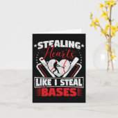Sporen als ik Steal Bases Softball Baseba Kaart (Gele Bloem)