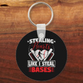 Sporen als ik Steal Bases Softball Baseba Sleutelhanger (Voorkant)