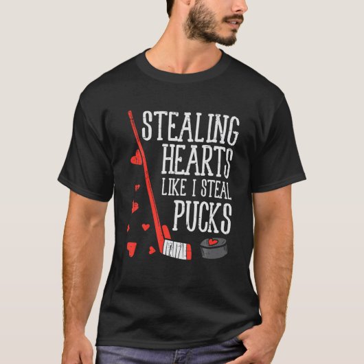 Sporen als ik steal Pucks Ice Hockey Vale T-shirt (Voorkant)