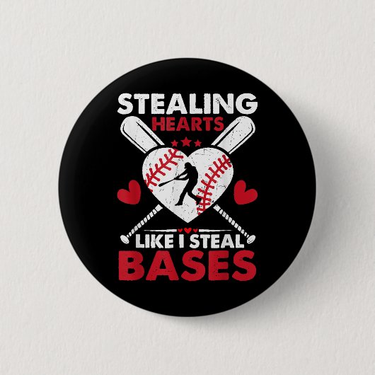 Sporen als ik stoombasen, Softball Baseb Ronde Button 5,7 Cm (Voorkant)
