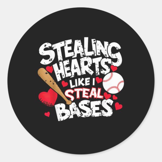 Sporen als ik stoombasen, Softball Baseb Ronde Sticker (Voorkant)