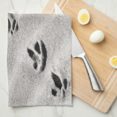 Sporen in de Zandfoto Theedoek (Quarter Fold)