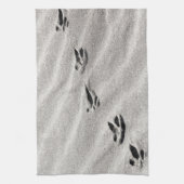 Sporen in de Zandfoto Theedoek (Verticaal)