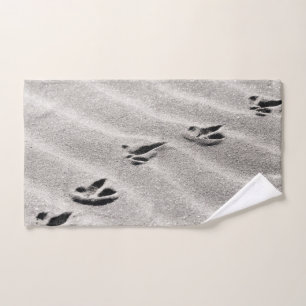 Sporen in de Zandfoto van de Natuur Handdoek