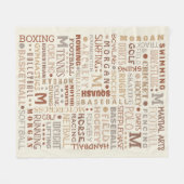 Sporen Word Art Neutrals Cool Personeel Fleece Deken (Voorkant (Horizontaal))