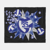 sporenblauw wit volleybalkamerdecor fleece deken (Voorkant (Horizontaal))