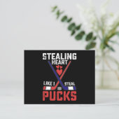 Sporend hart zoals ik Steal Pucks Hockey Valentijn Briefkaart (Staand voorkant)
