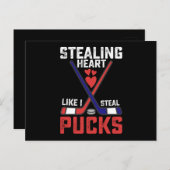 Sporend hart zoals ik Steal Pucks Hockey Valentijn Briefkaart (Voorkant / Achterkant)