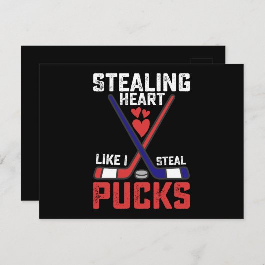 Sporend hart zoals ik Steal Pucks Hockey Valentijn Briefkaart (Voorkant / Achterkant)