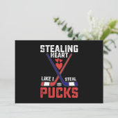 Sporend hart zoals ik Steal Pucks Hockey Valentijn Kaart (Staand voorkant)