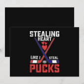 Sporend hart zoals ik Steal Pucks Hockey Valentijn Kaart (Voorkant / Achterkant)