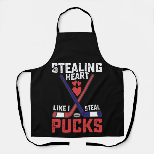 Sporend hart zoals ik Steal Pucks Hockey Valentijn Schort (Voorkant)