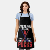 Sporend hart zoals ik Steal Pucks Hockey Valentijn Schort (Gedragen)