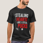 Sporend hart zoals ik Steal Pucks Valentijnsdag H T-shirt (Voorkant)