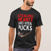 Sporend hart zoals ik Steal Pucks Valentijnsdag H T-shirt (Voorkant)