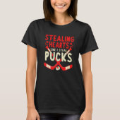 Sporend hart zoals ik Steal Pucks Valentijnsdag H T-shirt (Voorkant)