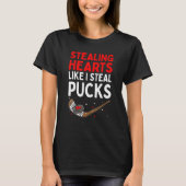 Sporend hart zoals ik Steal Pucks Valentijnsdag H T-shirt (Voorkant)