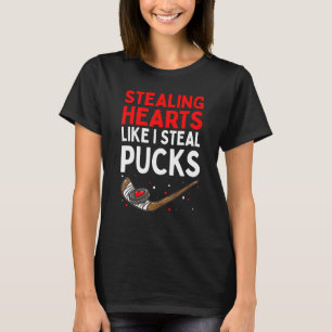 Sporend hart zoals ik Steal Pucks Valentijnsdag H T-shirt