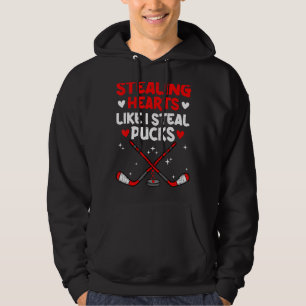 Sporend hart zoals ik Steal Pucks Valentijnse Hock Hoodie