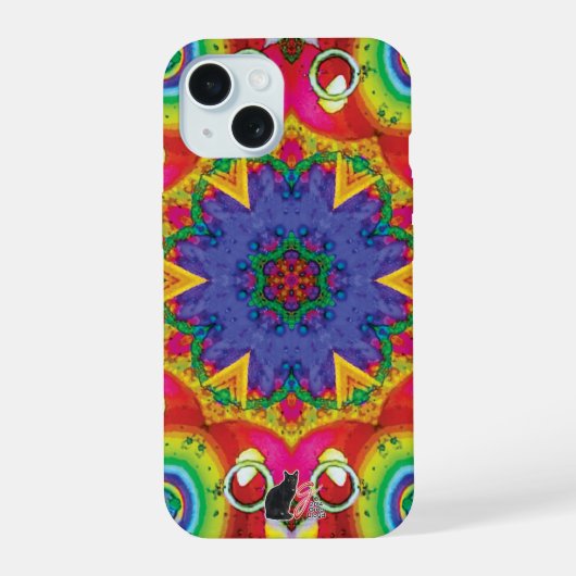 Spores Kaleidoscoop iPhone 15 Case (Achterkant)