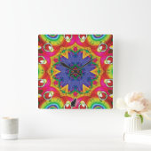 Spores Kaleidoscoop Vierkante Klok (Huis)