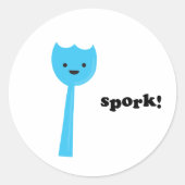 Spork. Ronde Sticker (Voorkant)