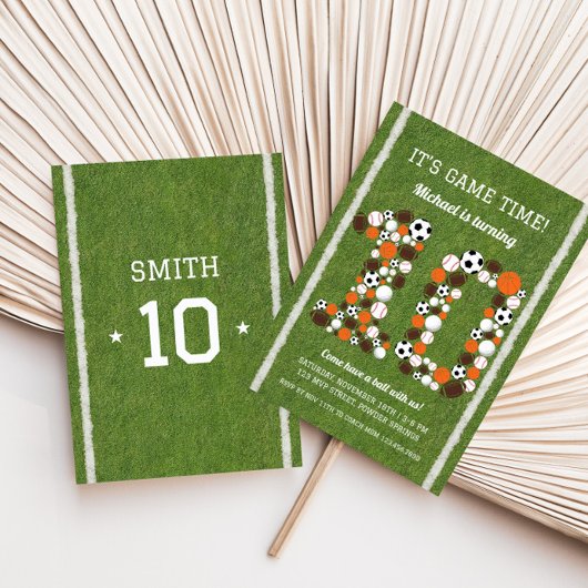 Sport 10e Verjaardagsfeest Uitnodiging