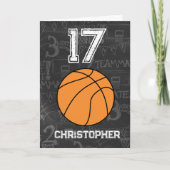 Sport 17e verjaardag Basketball Kaart (Voorkant)