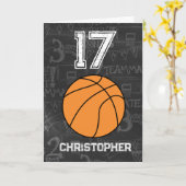 Sport 17e verjaardag Basketball Kaart (Gele Bloem)