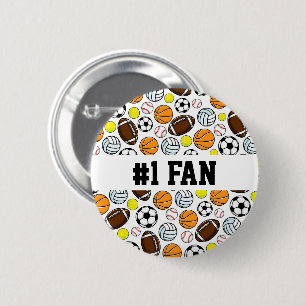 Sport #1 Fan Team Spirit Balls Ronde Button 5,7 Cm