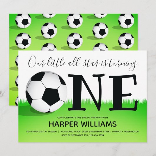 Sport 1 Voetbal Football eerste verjaardag Kaart (Voorkant / Achterkant)