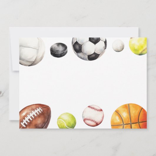 Sport 1e verjaardag foto uitnodiging (Achterkant)