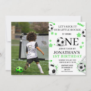 Sport 1e verjaardag foto voetbalfeestje kaart