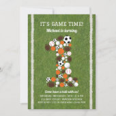 Sport 1e Verjaardagsfeest Uitnodiging (Voorkant)