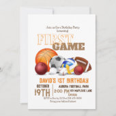 Sport 1e Verjaardagsfeestje Sport Eerste Verjaarda Kaart (Voorkant)