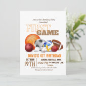 Sport 1e Verjaardagsfeestje Sport Eerste Verjaarda Kaart (Staand voorkant)