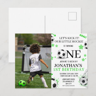 Sport 1e verjaardagsfoto Voetbalfeestje Briefkaart