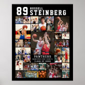 Sport 30 Foto Collage Speler Naam Nummer Poster (Voorkant)