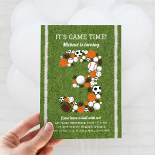 Sport 3e Verjaardagsfeest Uitnodiging