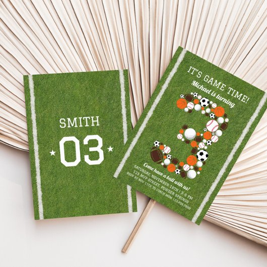 Sport 3e Verjaardagsfeest Uitnodiging