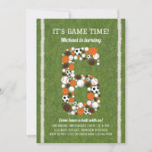 Sport 6e Verjaardag Feest Uitnodiging (Voorkant)