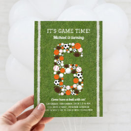 Sport 6e Verjaardag Feest Uitnodiging