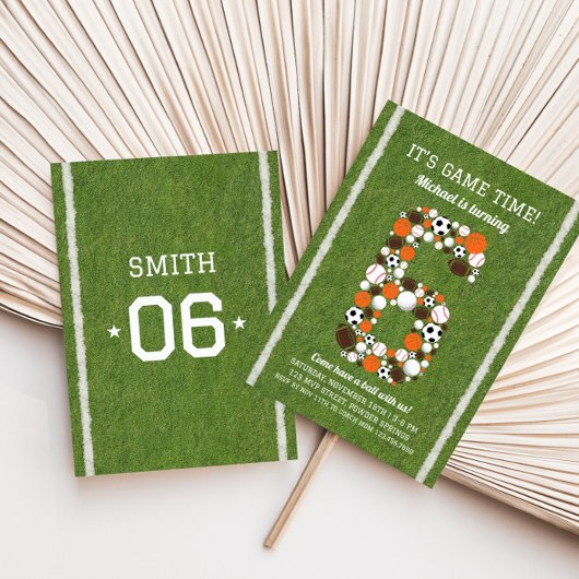 Sport 6e Verjaardag Feest Uitnodiging