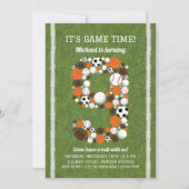 Sport 9e Verjaardagsfeest Uitnodiging (Voorkant)