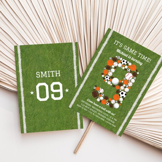 Sport 9e Verjaardagsfeest Uitnodiging