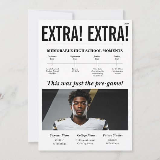 Sport Afstuderen Uitnodiging Sport Krant (Achterkant)