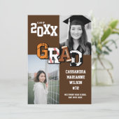 Sport Afstuderen Voetbal Basketball Football Brown Kaart (Staand voorkant)