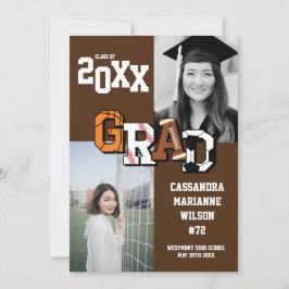 Sport Afstuderen Voetbal Basketball Football Brown Kaart