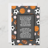 Sport Afstuderen Voetbal Basketball Football Invit Kaart (Achterkant)